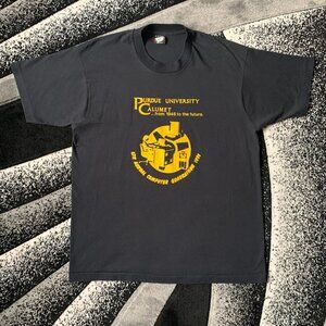Vintage 90s Purdue University Calumet 1991 Computer Quadration Black T-shirt